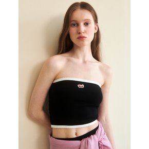 [ WOMAN ] BABY LESSER LOGO PATCH TUBE TOP BLACK