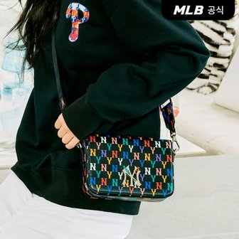 MLB [코리아공식][가격 인하] 클래식 모노그램 레인보우 후디백 NY (BLACK)