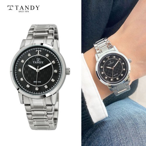 [TANDY] 탠디 시그니쳐 럭셔리 메탈 (오스트리아 스톤 식입) T-3914 블랙 남자 손목시계