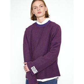 REVERSIBLE STRIPE OVER SWEATSHIRT_PURPLE