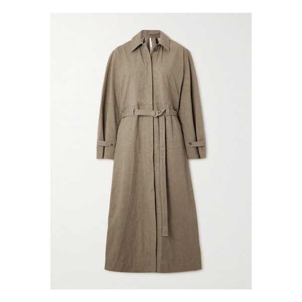 벨티드 코튼 리넨 블렌드 트렌치 코트 1647597323205938