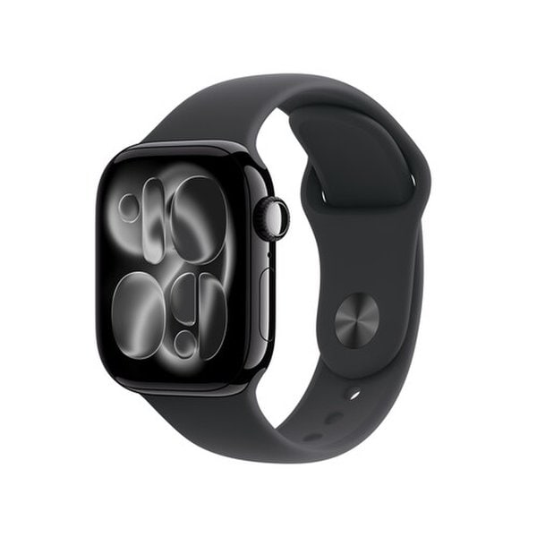 (1차) 애플워치 11 GPS 46mm 제트 블랙 알루미늄, 블랙 스포츠 밴드 (ML) MEUX4KH/A