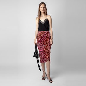 실크 스커트 Jamelia Leopard Silk Skirt ZE3FFCTSK005Z31