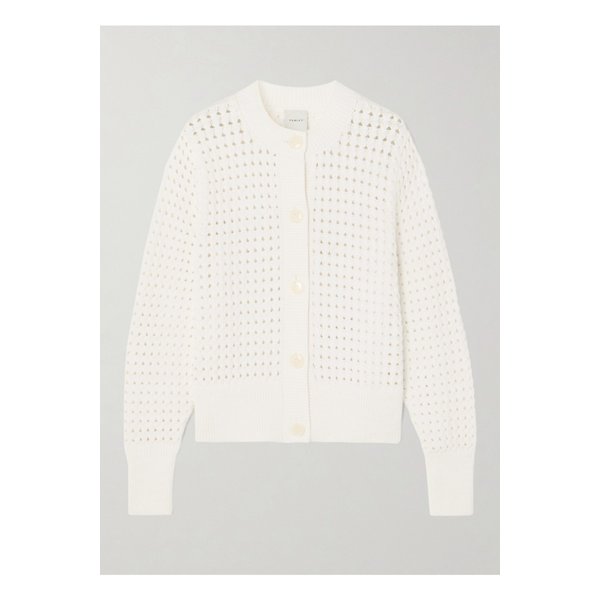 발리 베티나 오픈니트 코튼 혼방 가디건 화이트 1647597359818757