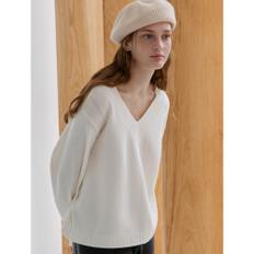 Vneck Knit Pullover  Ivory (WE3951B200)