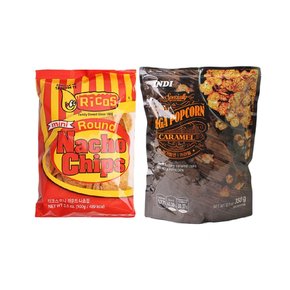 맥주안주 [KMFS] 인디 메가팝콘350g 리코스 나쵸100g 1개씩