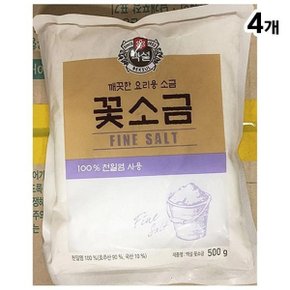 꽃소금 꽃소금(백설 500g)X4 주방용품