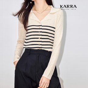 KARRA 체스트볼드라인가디건_A4S0556