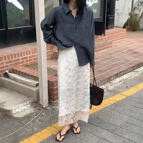 프렌 레이스 스커트