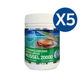 [라이프스팬] 뉴질랜드 초록입홍합 20000mg 200캡슐X5