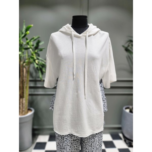 [여주점] 프린팅 패턴 반팔 후드 티셔츠(SATS48131)