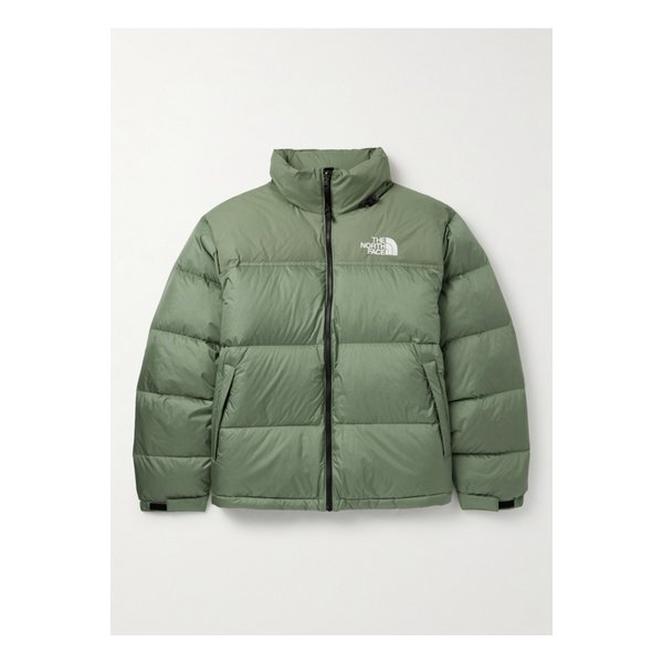 1996 레트로 눕시 퀼팅 나일론 립스탑 셸 후드 다운 재킷 그린 46376663162925063