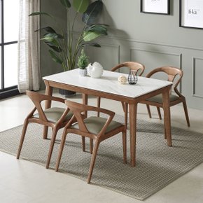 헤이즐 애쉬 원목 15T 세라믹 4인용 식탁 세트 포세린 통세라믹 의자형(식탁1+의자4)