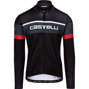 독일 카스텔리 져지 CASTELLI Mens Passista Jersey Sweatshirt Light 블랙/dark greyred 143873