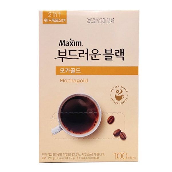 맥심 인스턴트커피 원두커피믹스 모카골드부드러운 블랙믹스 2.7gx100T 1개, 신세계적 쇼핑포털 SSG.COM