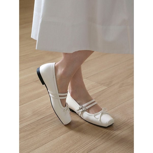 모리에 리본 메리제인 플랫슈즈 (1cm)