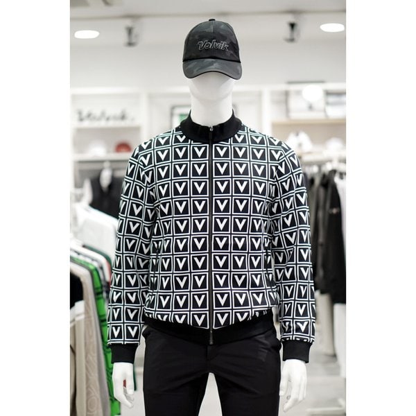 [여주점] 골프웨어 남성 골프 LAB 전판 패턴 풀집업 미드레이어 점퍼 TM971