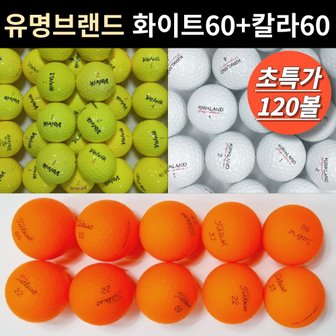 브리지스톤 60+60 골프 메이저 브랜드 칼라 화이트 2피스 3피스 로스트 볼 공 120 셋트