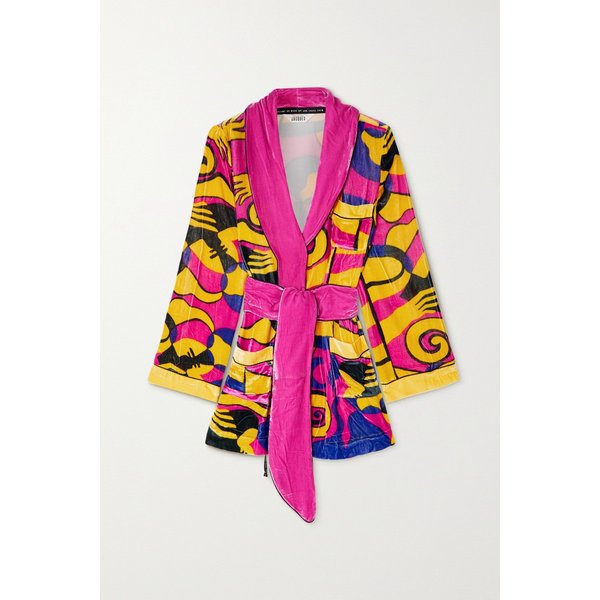 슬리핑위드자크 본 비방 벨티드 프린트 벨벳 로브 45666037504964274