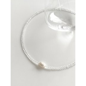 White Quartz Pearl Point Necklace