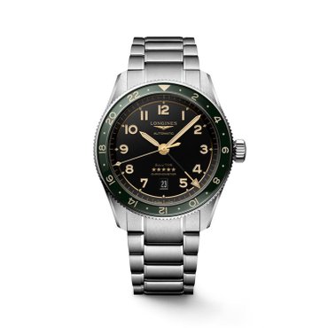 론진 스피릿 줄루 타임 그레이 다이얼 그린 베젤 42MM L3.812.4.63.6