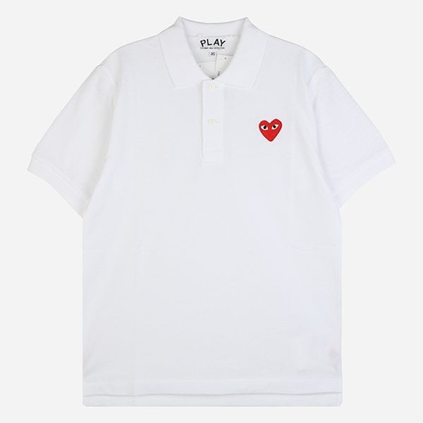 [시흥점] 5F AX T006 051 5 레드 하트 폴로 셔츠 화이트