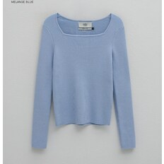 (T-6758)ESSENTIAL SQUARE NECK RIBBED KNIT