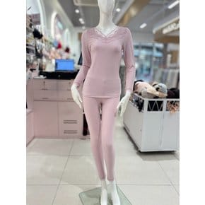 [여주점] 와코루 아크릴 기모 도톰 한겨울 레이스 내복 상의 바지 [WLG2553C/WLG2553L] CO