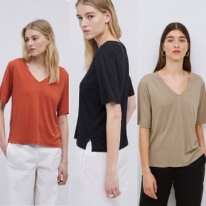 Modal Loose V-Neck T-Shirt 3 Colors