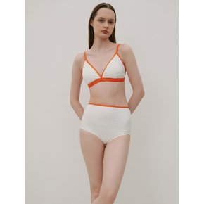 Tropical Triangle High-Waist Bikini White