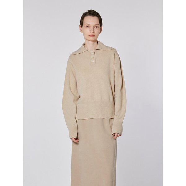 TOF SAILOR COLLAR CASHMERE KNIT  BEIGE