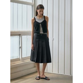 Pleated Midi skirt_Black
