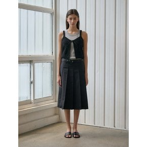 Pleated Midi skirt_Black