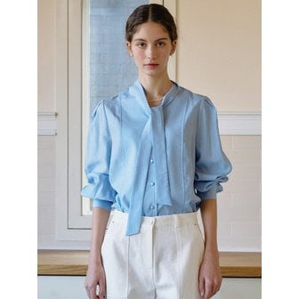 언에디트 Scarf Tie Detachable Blouse_Airy Blue