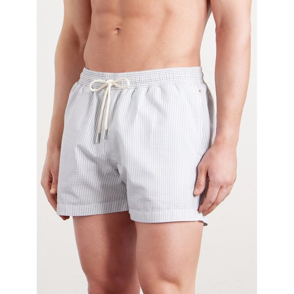 잭 스트레이트 레그 미드 렝스 스트라이프 시어서커 스윔 쇼츠 46376663163008207