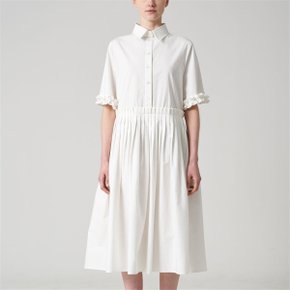 Poplin harf sleeves shirt dress