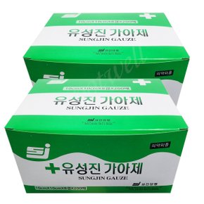 양행 유성진 가아제(10 cm /8겹 / 200매) x 2박스 거즈.상처드레싱 위생적인 이중포장