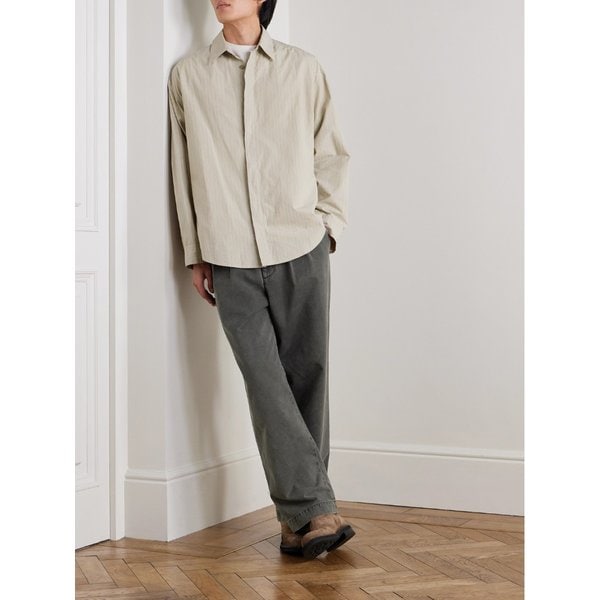 로이 스트라이프 코튼 셔츠 46376663162993317