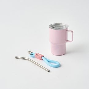 TO GO 미니 스테인리스 샷잔 140ml 펄핑크 스텐키링, 빨대포함