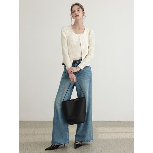 듀얼 세미 와이드 핏 데님 팬츠_1color