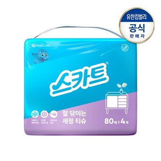 스카트 번들팩 잘닦이는 세정티슈80매X4입