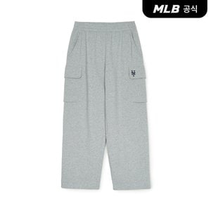 MLB [코리아공식] 베이직 스몰로고 카고 와이드팬츠 NYM (Melange Grey)