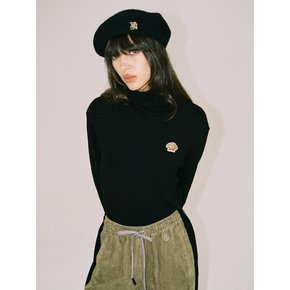 GLORIA LOGO WOOL BERET BLACK