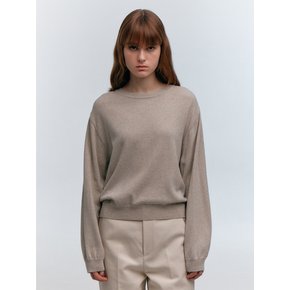 CASHMERE RELAXED CREW NECK KNIT TOP