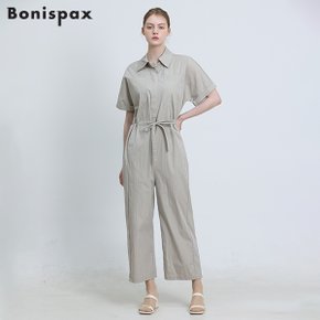 [보니스팍스(Bonispax)] 소매커프스 와이드 점프수트 (택가격: 259000원)