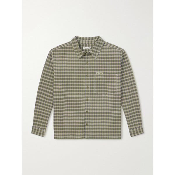 브라켄 아플리케 체크 코튼 셔츠 46376663162970681