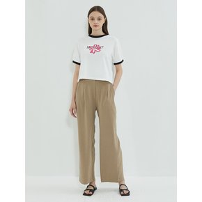 Cool Wide Banding Slacks Brown