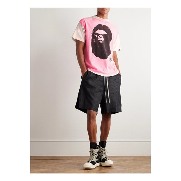 베이프® 제뉴인 노웨어 저니 프린트 코튼 저지 티셔츠 화이트 46376663162875668