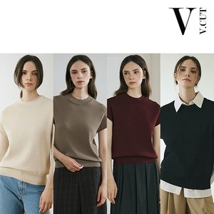 브이컷 [런칭가69,900원→3만원↓]브이컷 하프넥 니트 4종