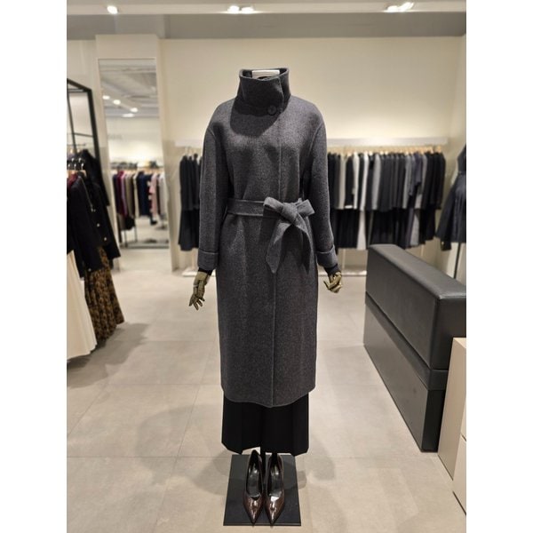[파주점] 울 캐시미어 히든버튼 하이넥 핸드메이드 코트 JRBA0CTC63